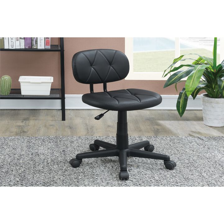 Modern 1 Piece Office Chair Black Tufted Design Upholstered Chairs With Wheels
