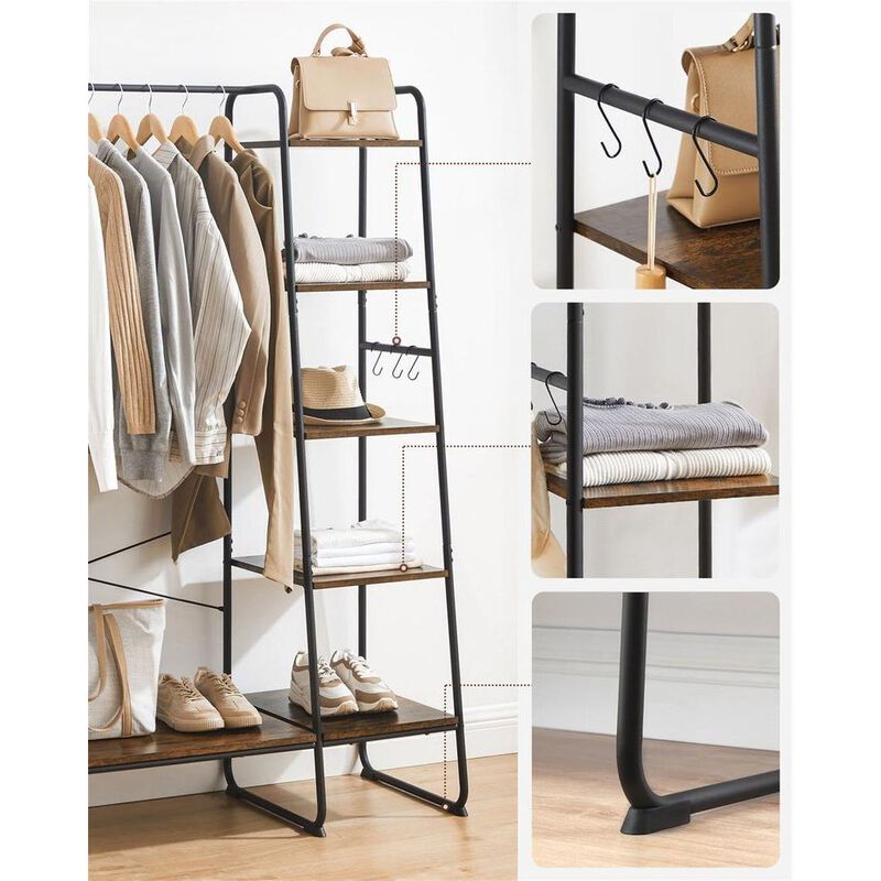Clothing Rack with Shoe Shelf Versatile Entryway Organizer