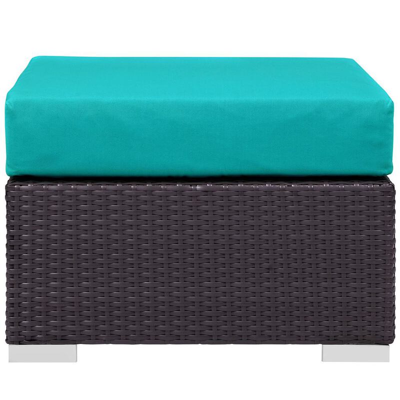 Modway Convene Outdoor Patio Fabric Square Ottoman