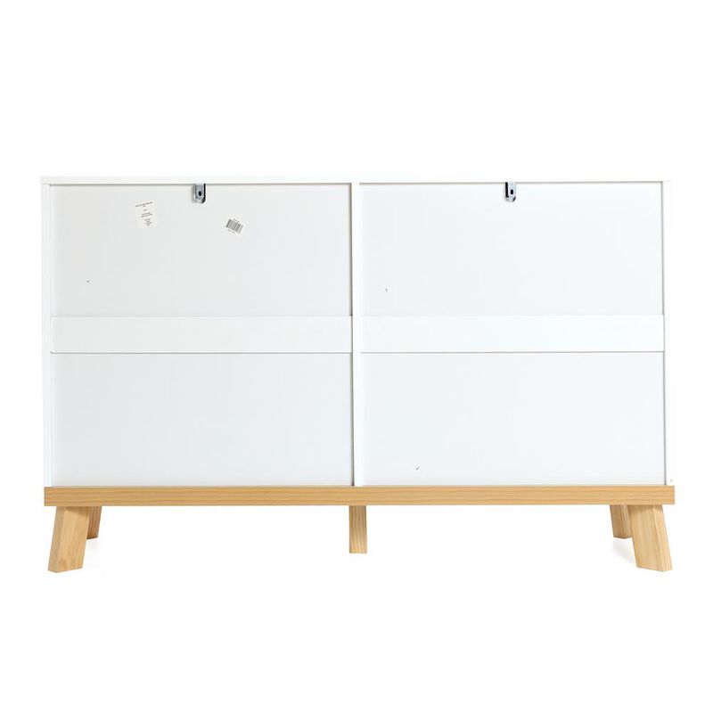 LuxenHome Modern White Wood 6-Drawer Dresser