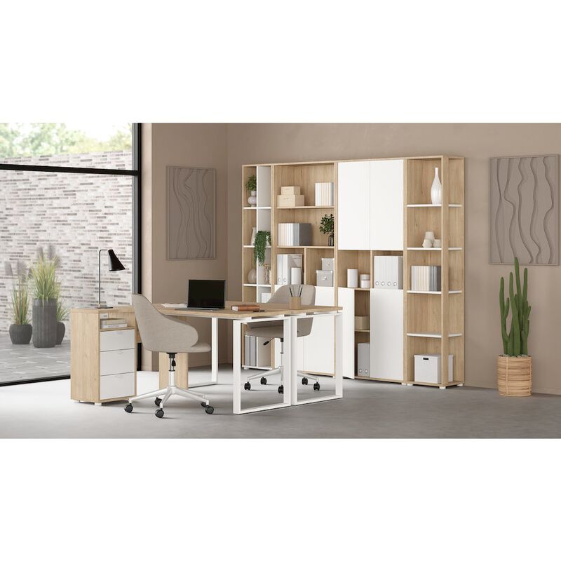 Tvilum Sign Home Office Writing Office Desk, Jackson Hickory/White