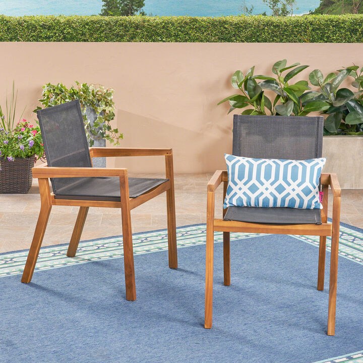 Merax 2 Pieces Dining Chairs for Outdoor Indoor