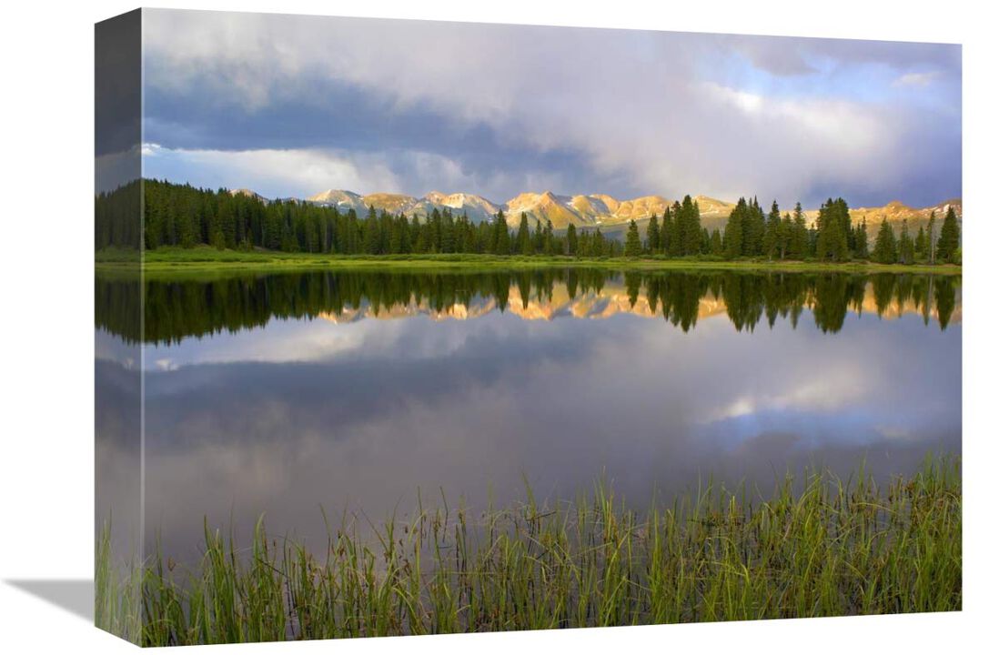 Mountains in the Weminuche Wilderness reflected in Molas Lake, Colorado-Canvas Art-16x12