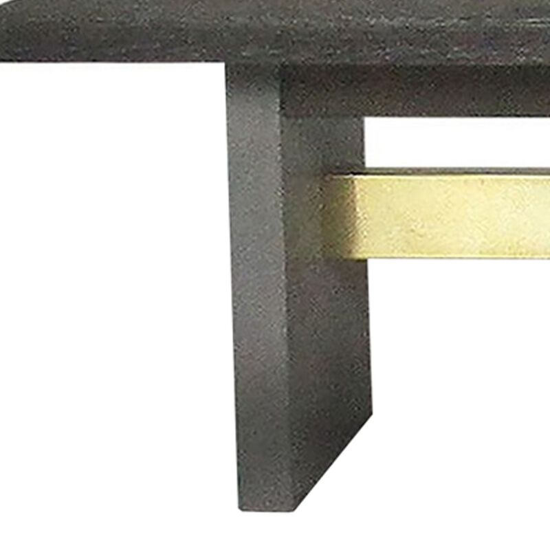 Cid Coe 71 Inch Modern Dining Bench, Wood Seat, Concrete Base, Gray-Benzara