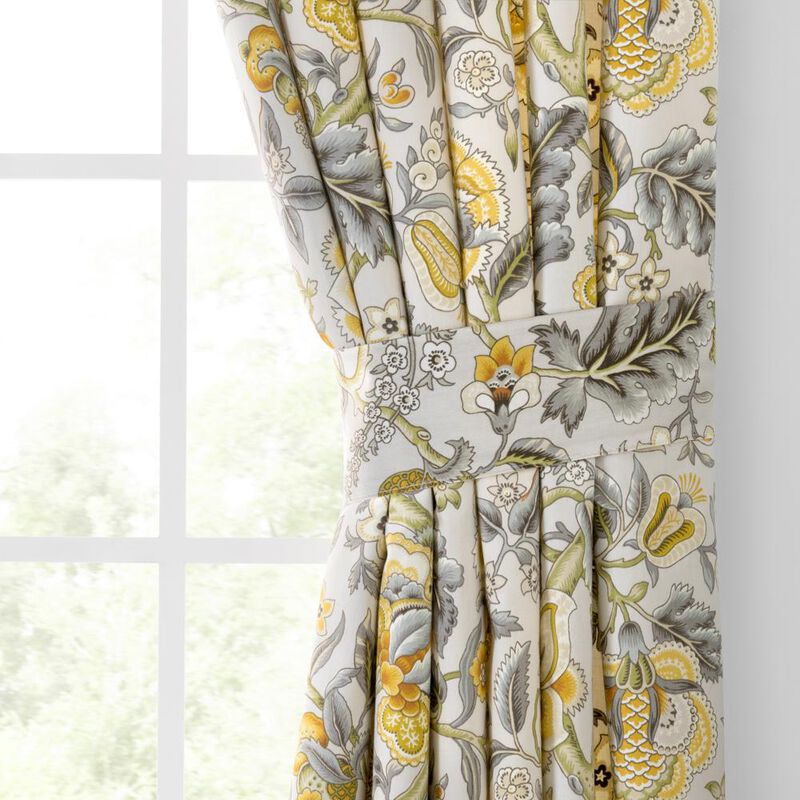 Ellis Curtain Regency 3" Rod Pocket Curtain Panel Pair with Tiebacks 96" x 84" Grey