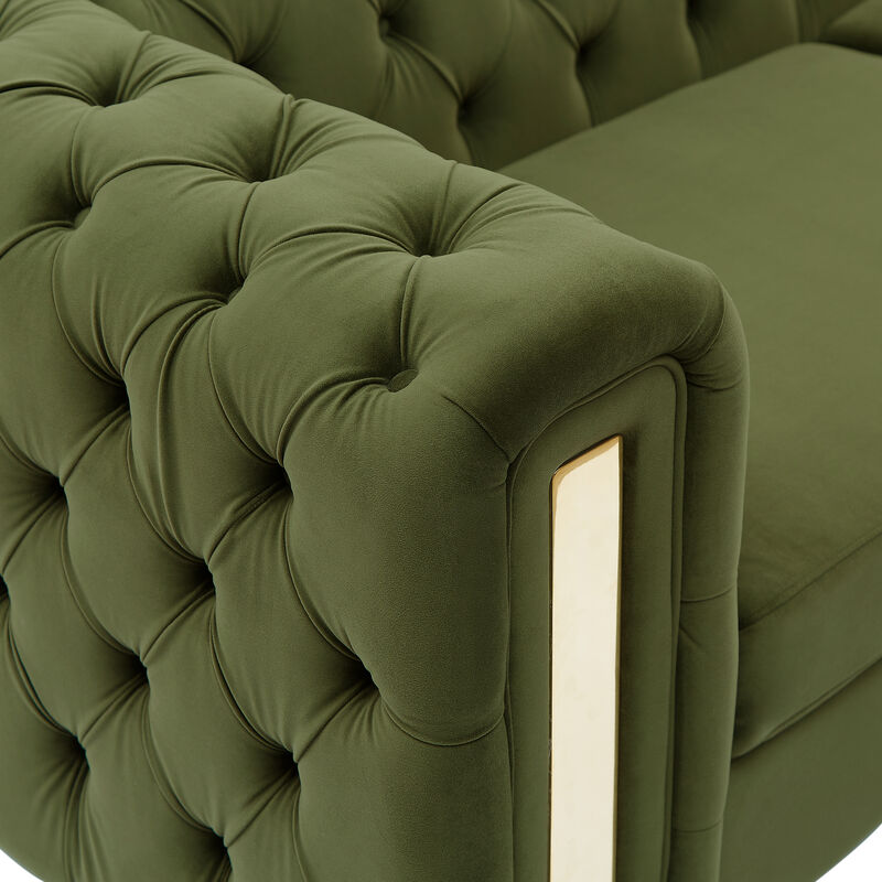 Merax 3-seat Velvet Sofa with Tufted Back and Arm