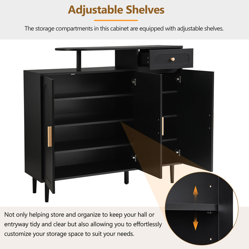 Merax Elegant Shoe Cabinet with 3 Doors