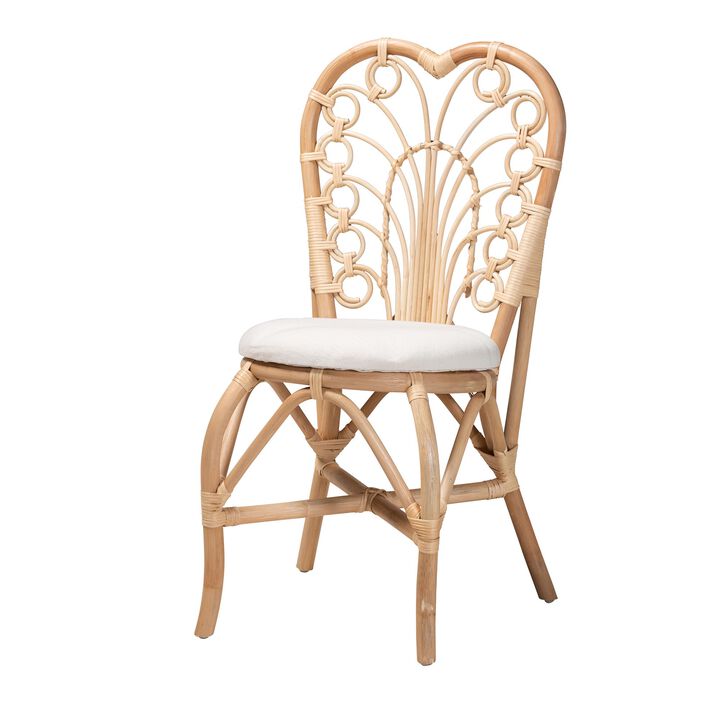 Bali & Pari Jerica Modern White Rattan Dining Chair