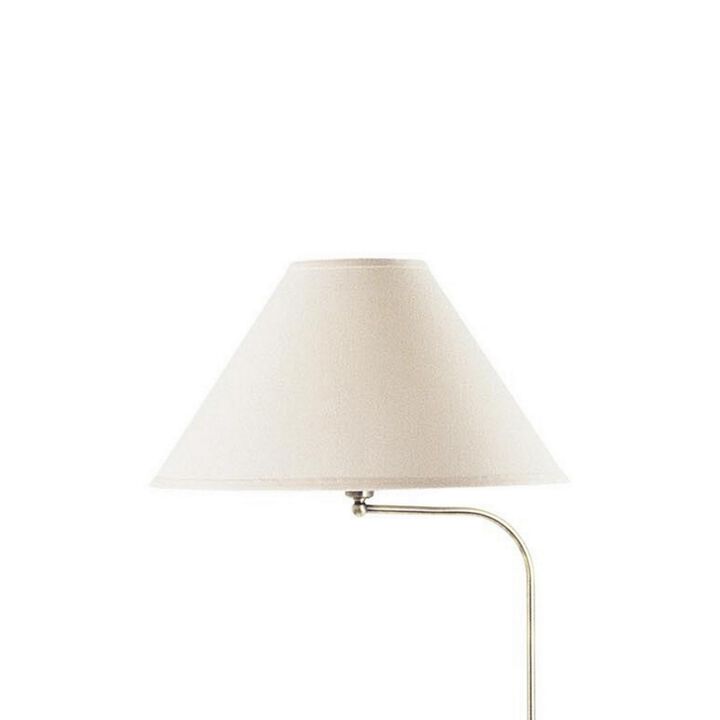 3 Way Metal Floor Lamp with and Adjustable Height Mechanism, Silver-Benzara