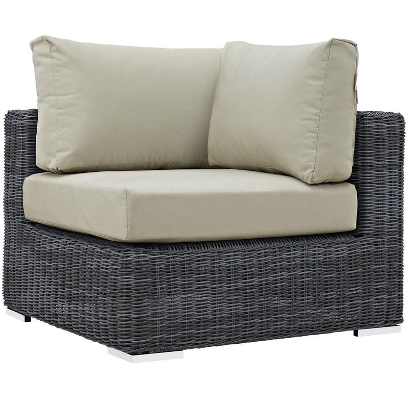 Summon 7 Piece Outdoor Patio Sunbrella Sectional Set - Canvas Antique Beige