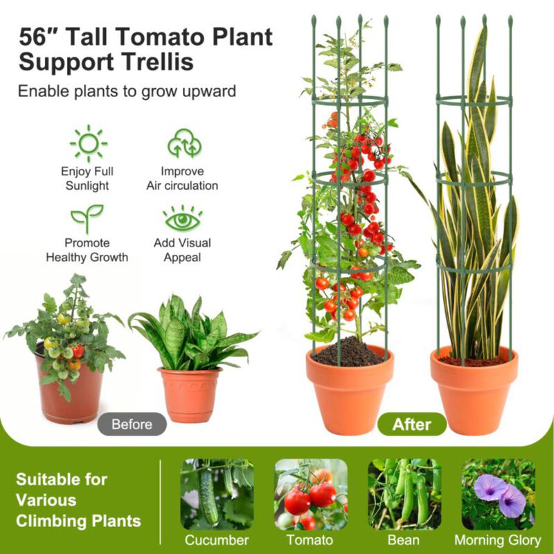 Hivvago 2-Pack Garden Trellis Tomato Cage with Adjustable Height