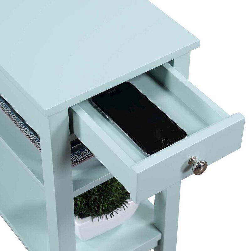 Convenience Concepts American Heritage 1 Drawer Chairside End Table with Shelves
