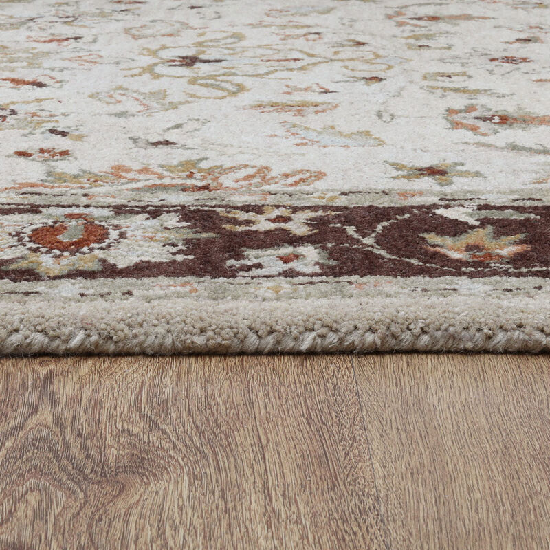 RUGSOTIC CARPETS HAND TUFTED WOOL ECO-FRIENDLY AREA RUGS  - 8'x10', Rectangle Shape, Beige & Brown, Classic Oriental Traditional  Design, High Pile Thick Handmade Anti Skid Area Rugs (K0TM12)