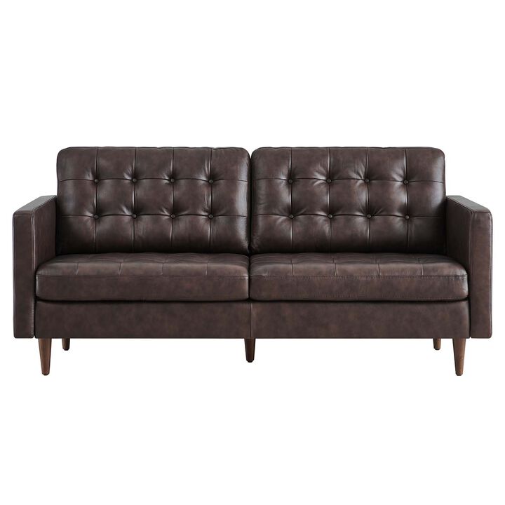 Exalt Tufted Vegan Leather Sofa