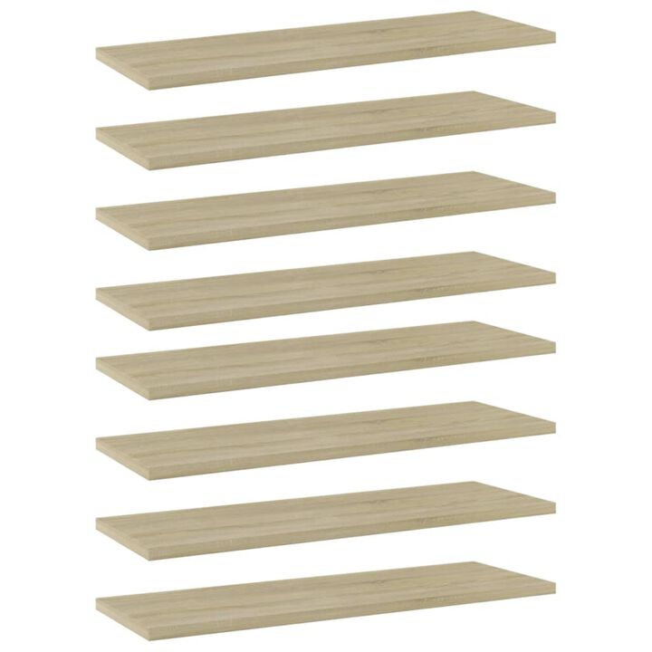 vidaXL Bookshelf Boards 8 pcs Sonoma Oak 23.6"x7.9"x0.6" Chipboard