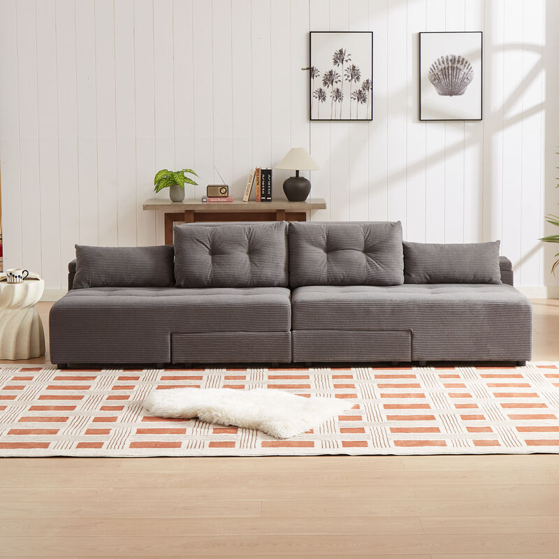 Merax Convertible 3 in 1 Sleeper Sectional Sofa