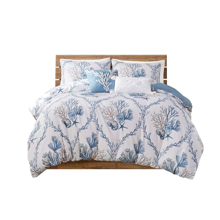 Gracie Mills Irvin Coastal 5-Piece Cotton Duvet Cover Set