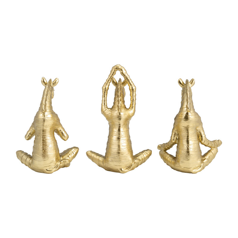 8" No Evil Zebras, Gold Set