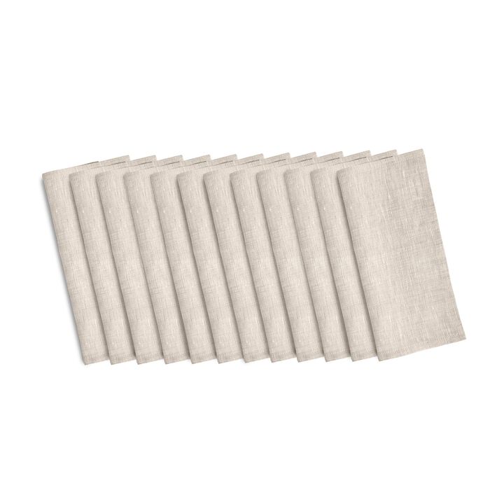 Solino Home 100% Pure Linen Cocktail Napkins Set of 12 | Athena