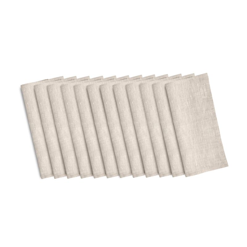 Solino Home 100% Pure Linen Cocktail Napkins Set of 12 | Athena