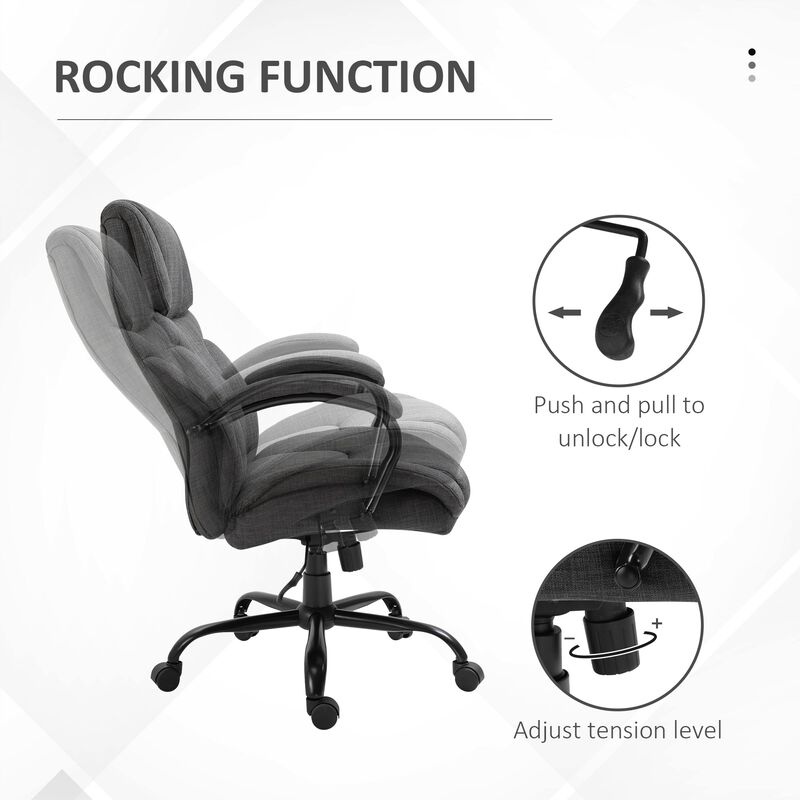 Dark Gray Executive Chair: Big & Tall 500lbs Office Chair