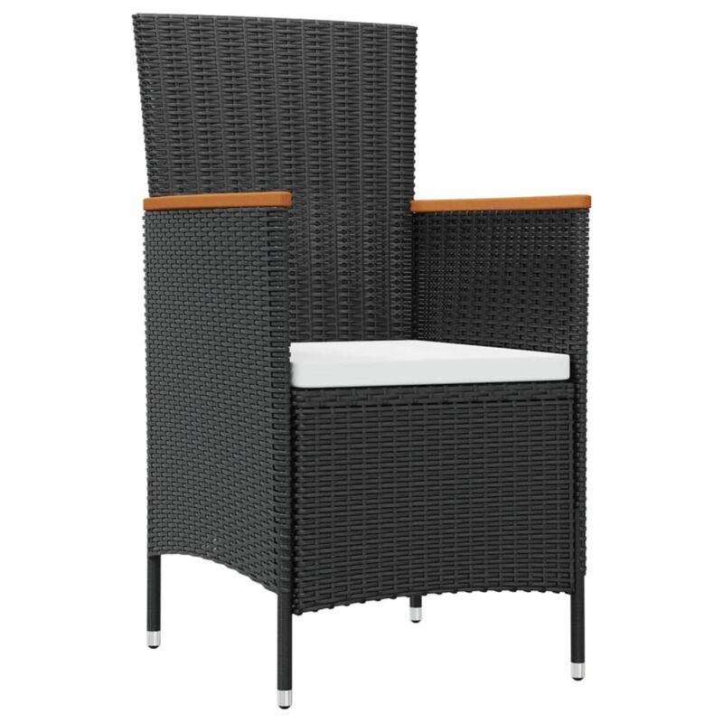 vidaXL 7 Piece Outdoor Dining Set with Cushions Poly Rattan