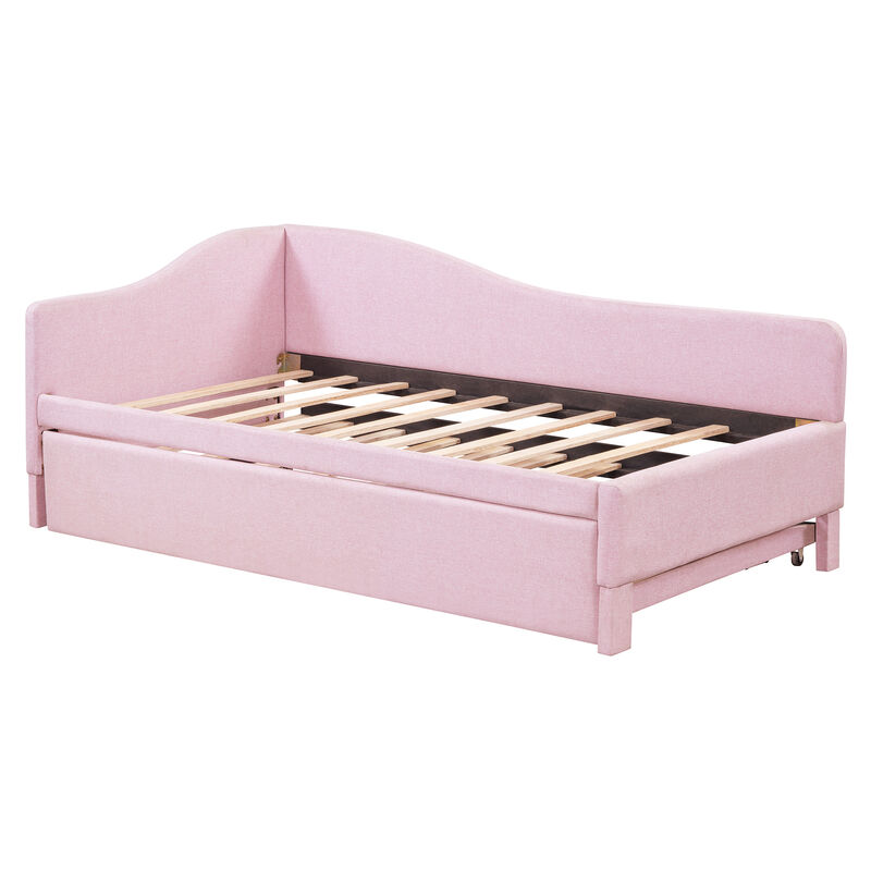 Merax Upholstered L-Shaped Daybed with Pop Up Trundle