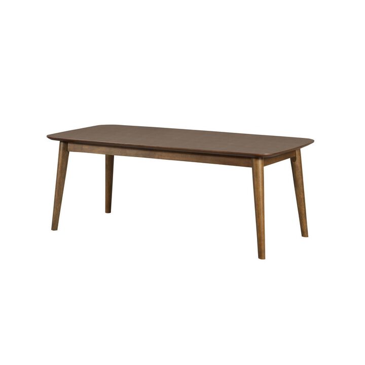 3 Piece Rectangular Coffee and Square End Table Set, Rich Walnut Brown Wood-Benzara