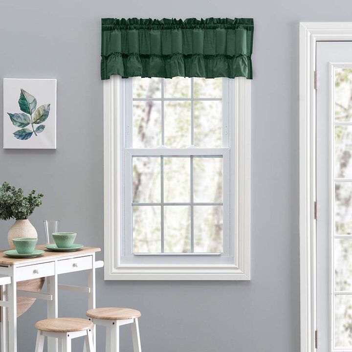 Ellis Stacey 1.5" Rod Pocket High Quality Fabric Solid Color Window Ruffled Filler Valance 54"x13" Harvest