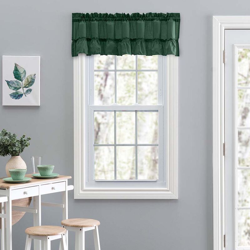 Ellis Stacey 1.5" Rod Pocket High Quality Fabric Solid Color Window Ruffled Filler Valance 54"x13" Harvest