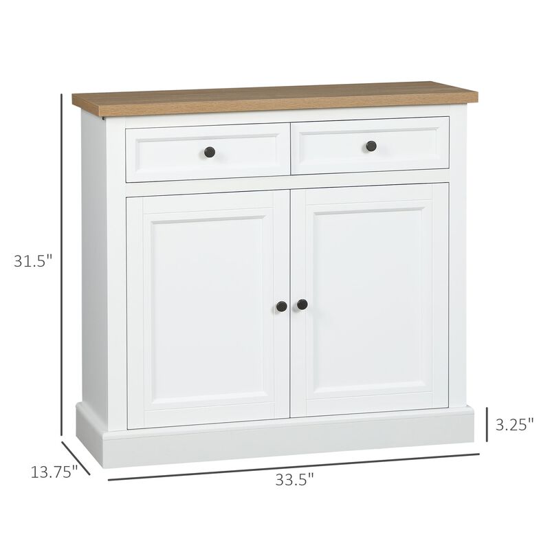 White Kitchen Buffet: Sideboard Cabinet for Living Room & Entryway
