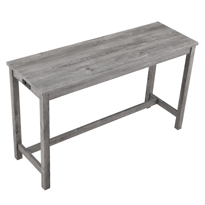 59 in. W Four Leg Wood Dining Table Seats 3
