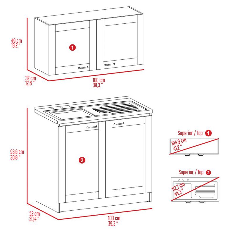 Cabinet Set Zeus, Garage, White