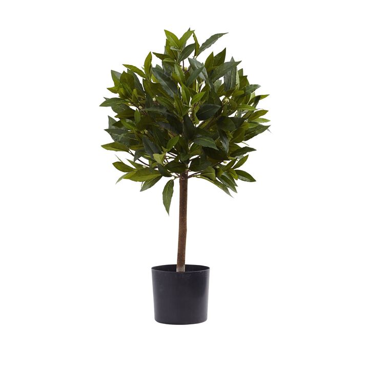 Nearly Natural 2-ft Sweet Bay Mini Ball Topiary w/259 Lvs