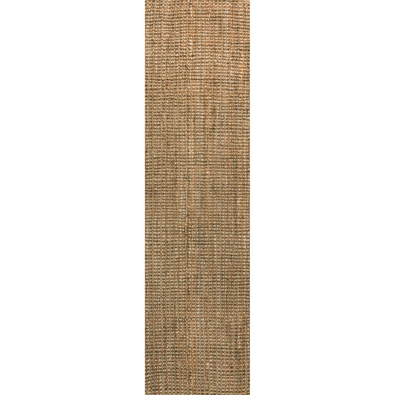 Biot Traditional Rustic Handwoven Jute Solid Natural 2x8 Runner Rug