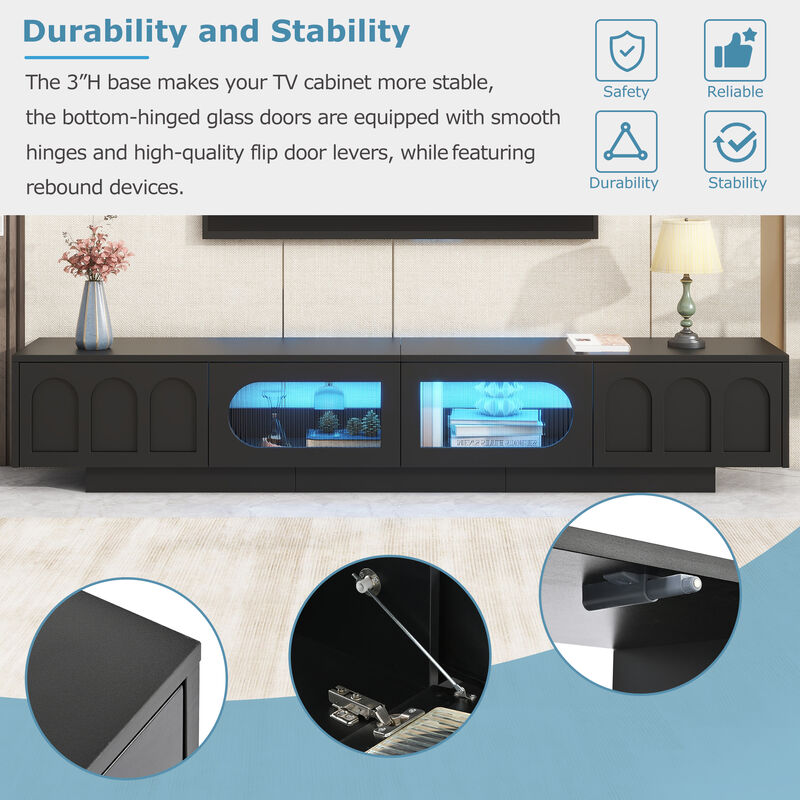 Merax Media Console with Arched Cabinet TV Stand