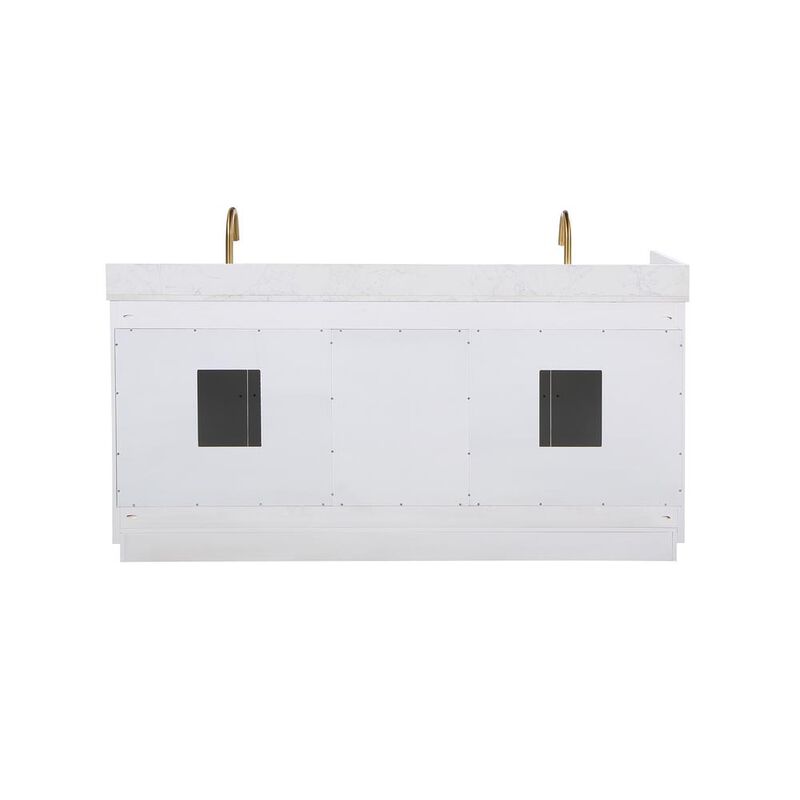 Altair 72 Double Bathroom Vanity in White with Mirror