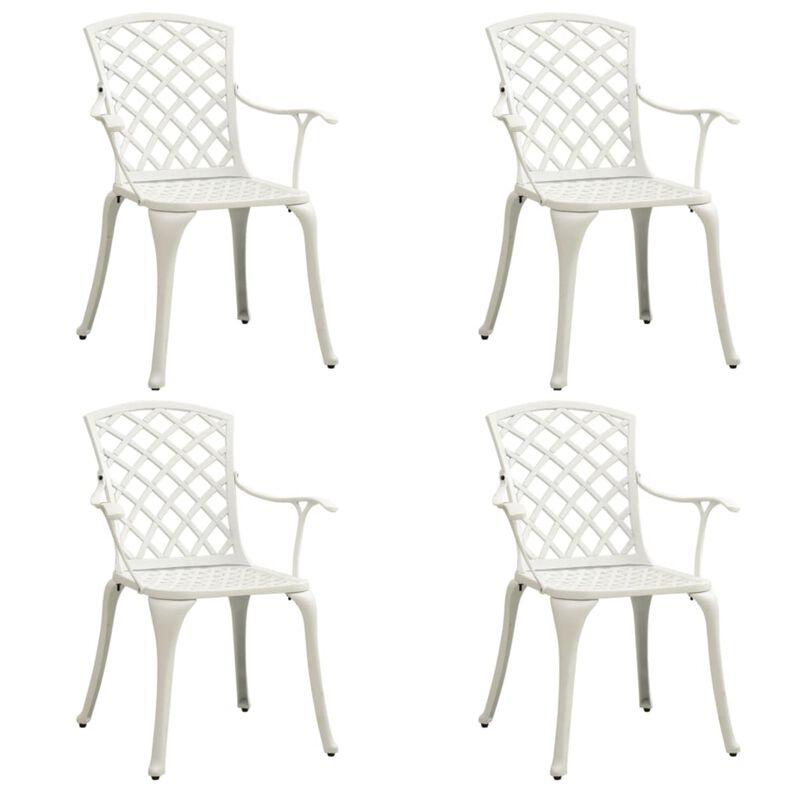 vidaXL 5 Piece Bistro Set Cast Aluminum White