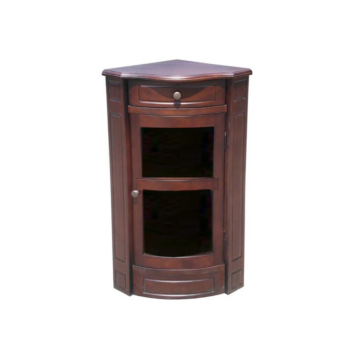 Mahogany Corner Glass Cabinet Short