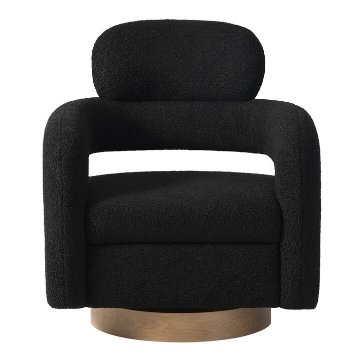 WestinTrends Mid-Century Modern Sherpa Swivel Barrel Accent Chair