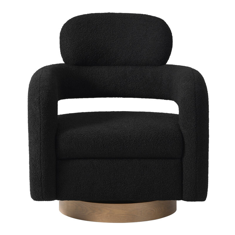 WestinTrends Mid-Century Modern Sherpa Swivel Barrel Accent Chair