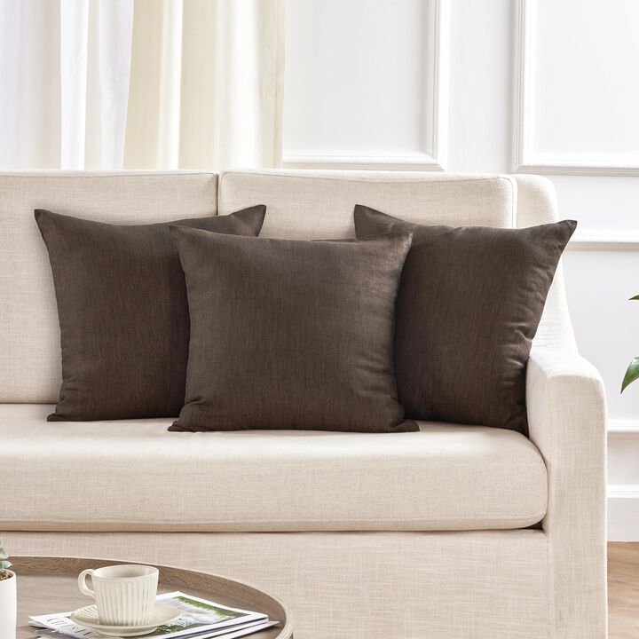 Solino Home Decorative Linen Pillow Cover 20 x 20 Inch - 100% European Flax Throw Pillow Case with Invisible Zipper | Montauk