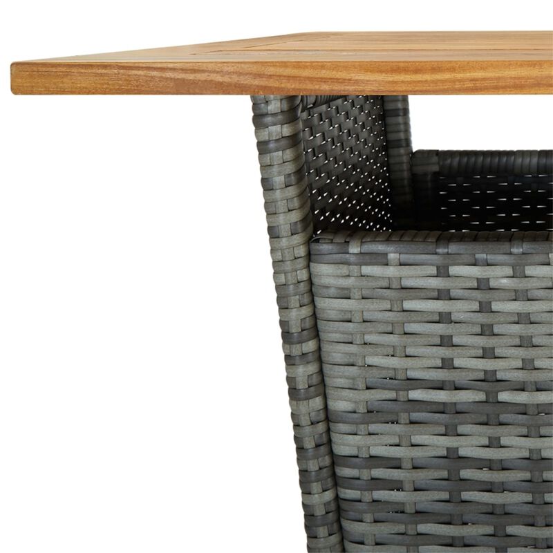 vidaXL 3 Piece Garden Bar Set with Cushions Poly Rattan Gray