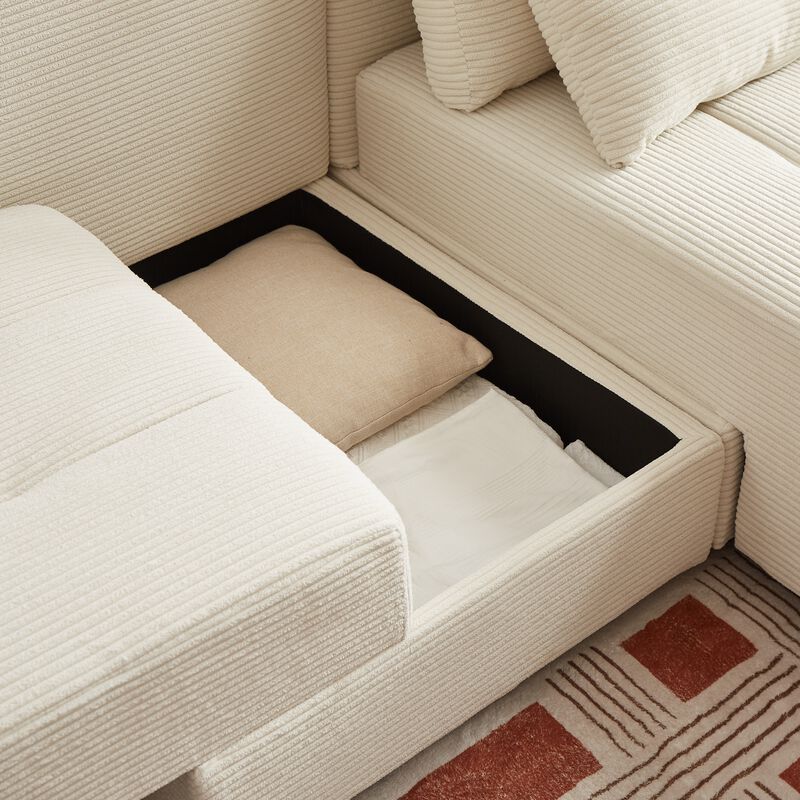 Merax Convertible 3 in 1 Sleeper Sectional Sofa