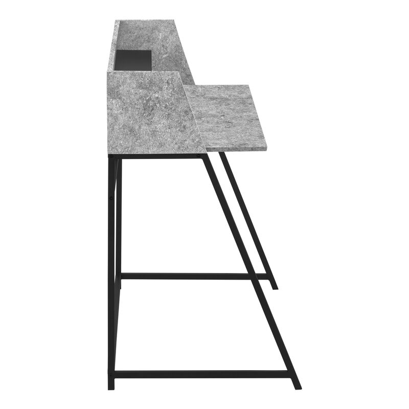 Monarch Specialties I 7550 Computer Desk, Home Office, Laptop, Storage Shelves, 48"L, Work, Metal, Laminate, Grey, Black, Contemporary, Modern
