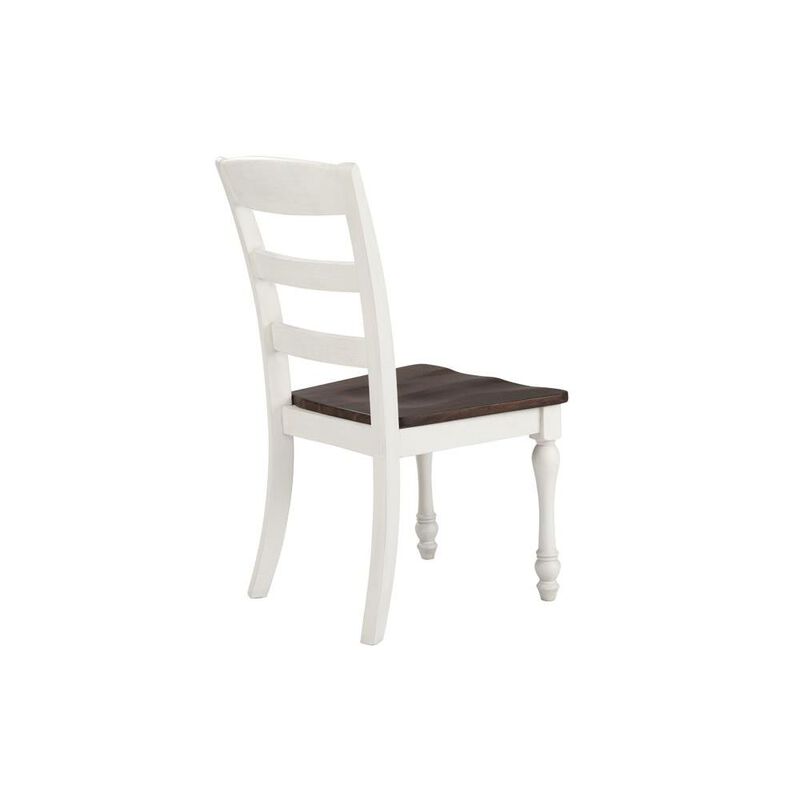 Madelyn Ladder Back Side Chairs Dark Cocoa and Coastal White (Set of 2)