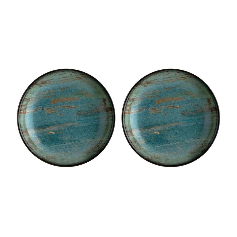 Madera dia.10" h:2" 44 oz. Round Decorated Porcelain Bowl (Set of 2)