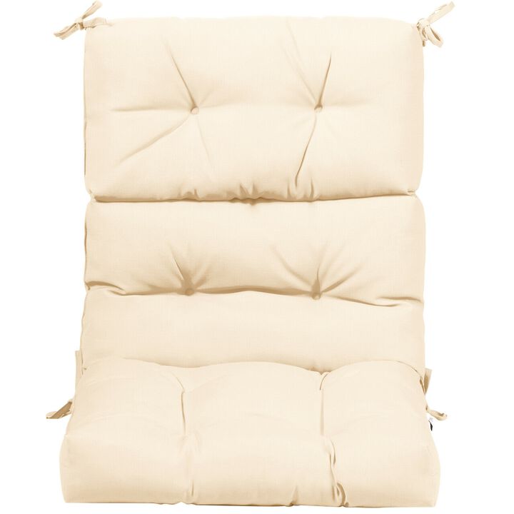 Tufted Patio High Back Chair Cushion with Non-Slip String Ties