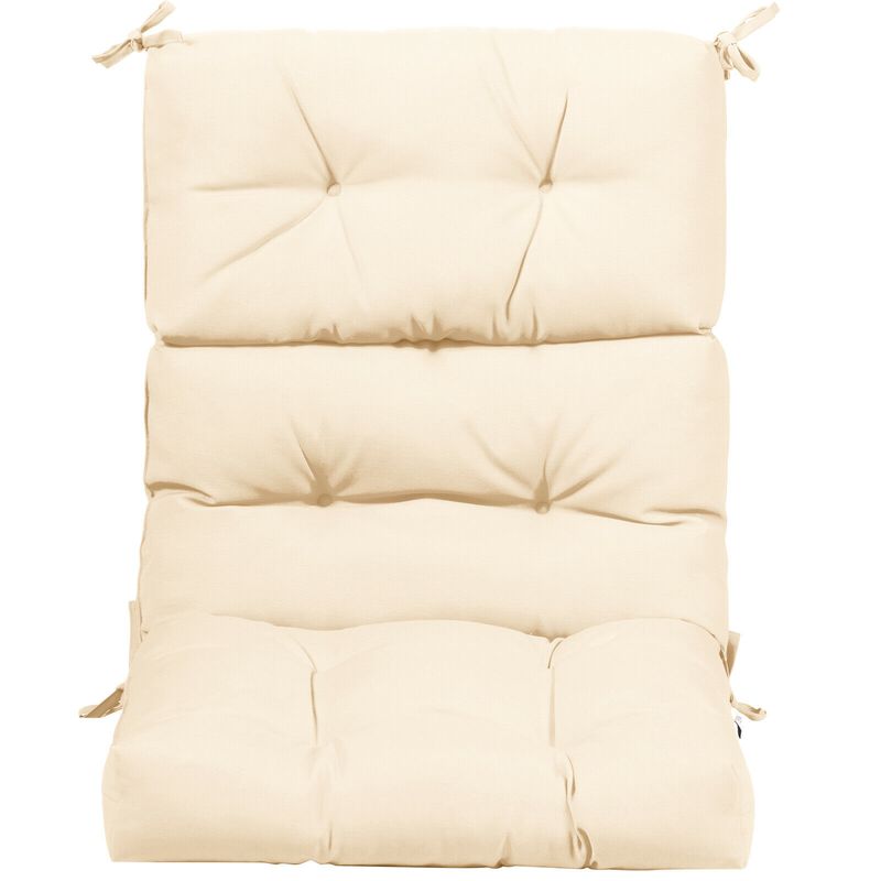 Tufted Patio High Back Chair Cushion with Non-Slip String Ties