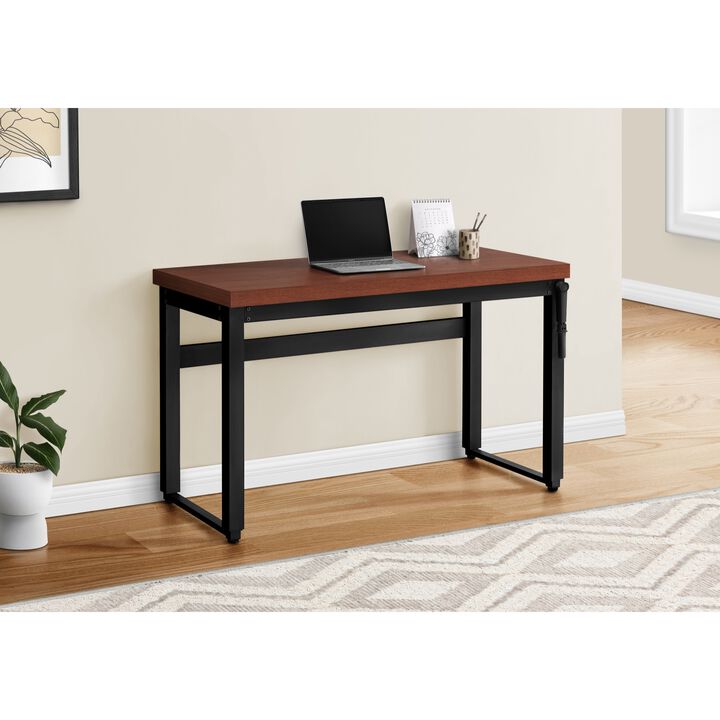 Computer Desk, Home Office, Standing, Adjustable, 48"L, Work, Laptop, Metal, Laminate, Brown, Black, Contemporary, Modern